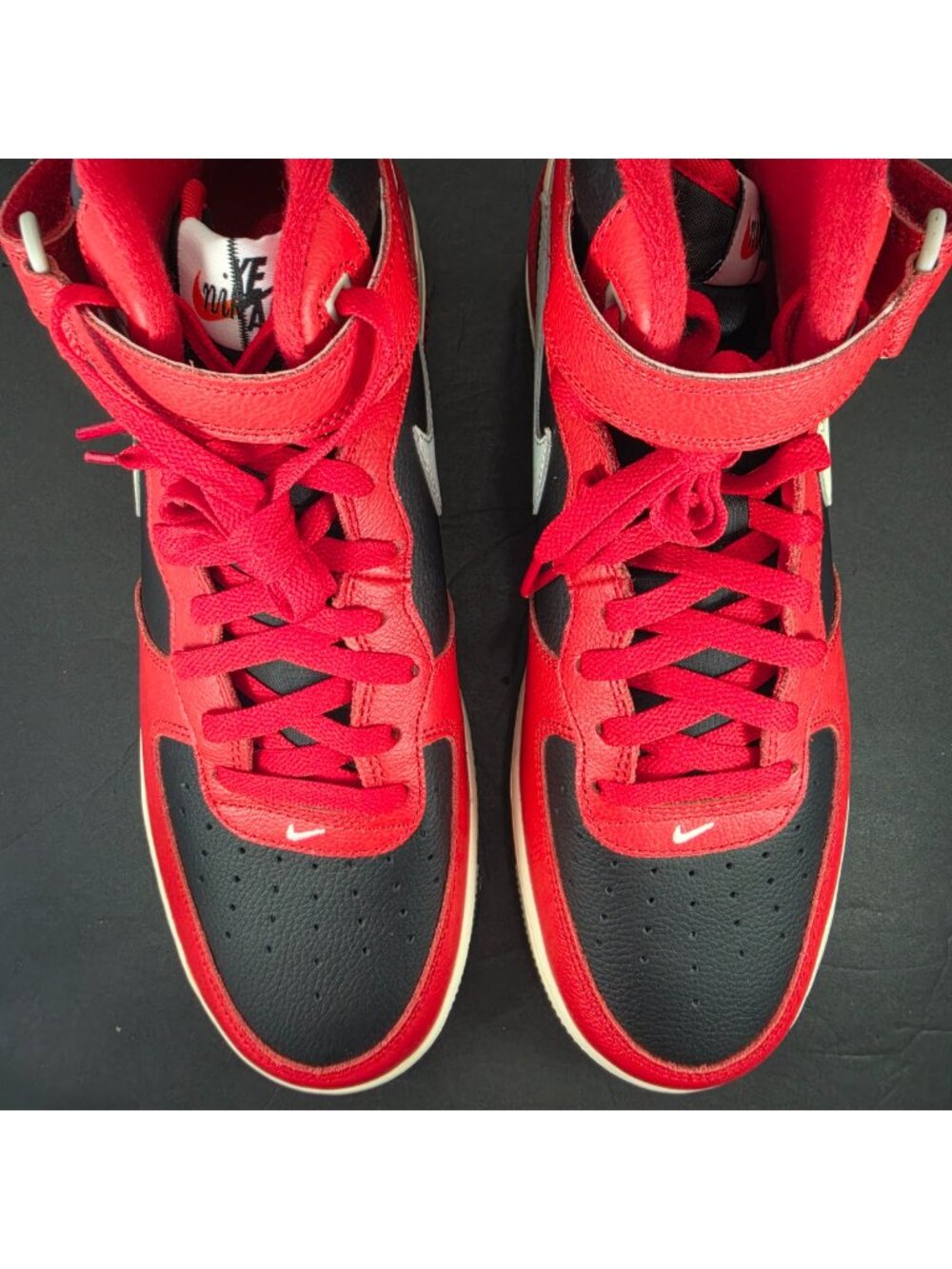 Nike Air Force 1 Mid 07 LV8 Split Red Black DZ2554-001 Men's Size 12 - Picture 9 of 15